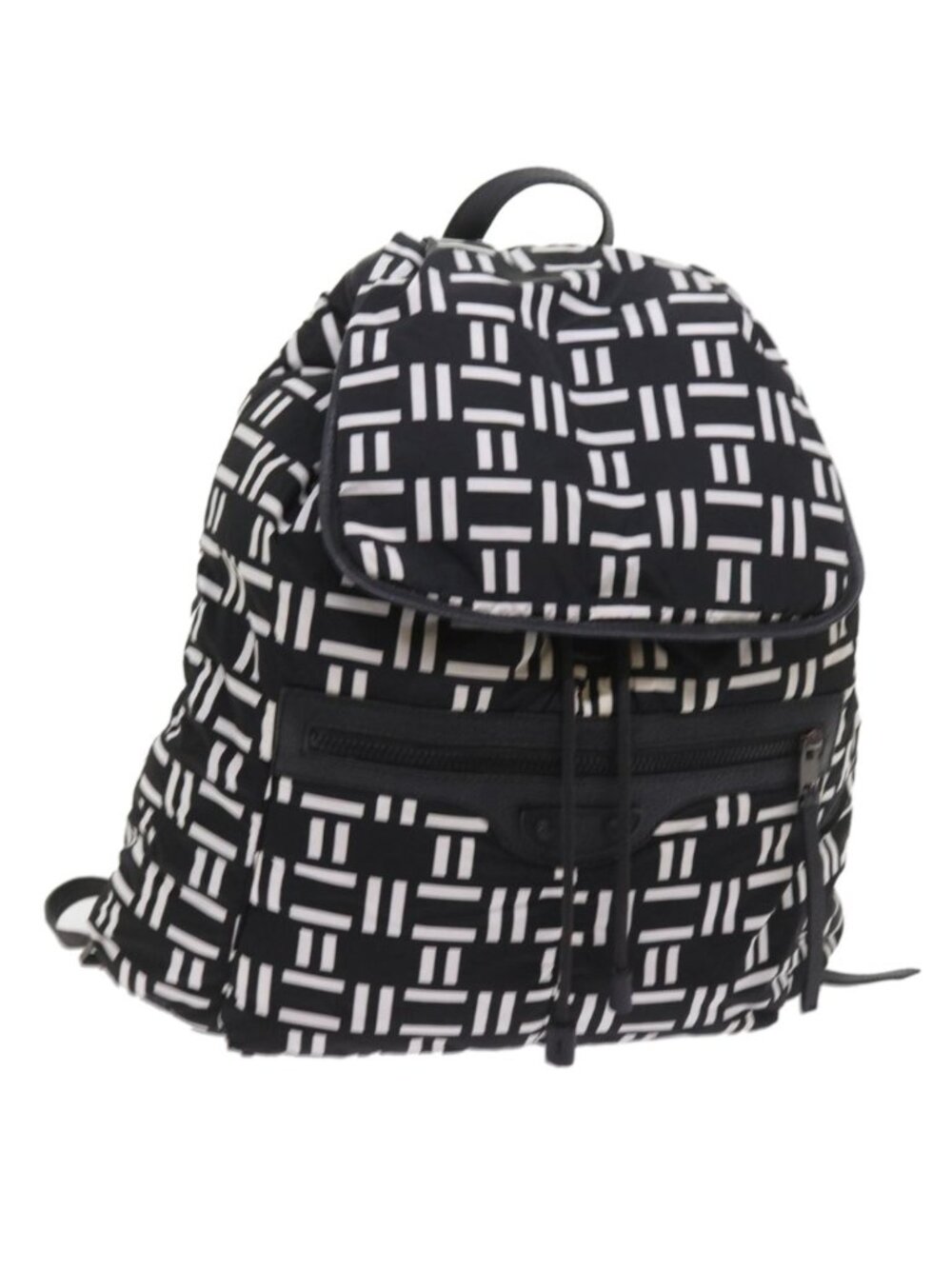 BALENCIAGA Traveler Backpack Nylon Black White 340139